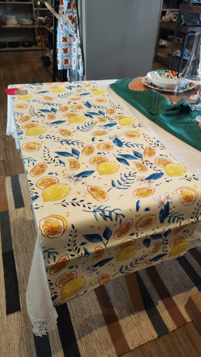 Chemin de table motif citrons