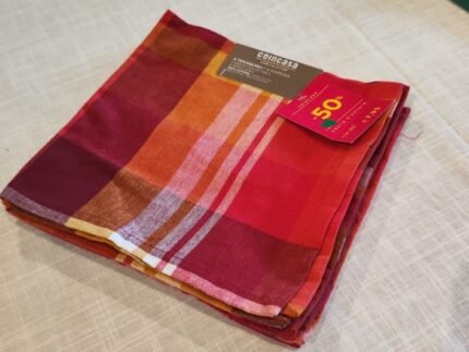 Lot de 4 serviettes de table motif madras