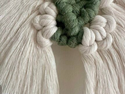 Décoration Murale en Macramé avec 4 Nœuds - Coloris Personnalisable (Modèle Vert Feuille) – Image 8