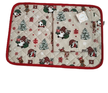 Ensemble Set de Table et Serviette en Coton - Motif Festif de Noël - Décoration de Table Élégante – Image 5