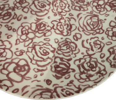 Grande Assiette en Céramique 30 cm - Motif Roses - Élégance Florale pour la Table – Image 2