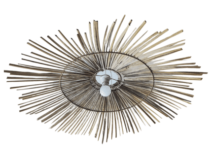 Luminaire Parasol Coco XL en fibres naturelles de coco, suspension design et exotique pour une ambiance estivale.