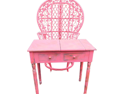 Fauteuil Paon Rose + console en Location – Image 3