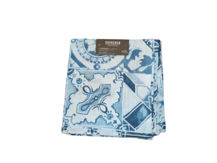 Lot de 4 Serviettes de Table Motif Bleu et Blanc - 40x40 cm – Image 1