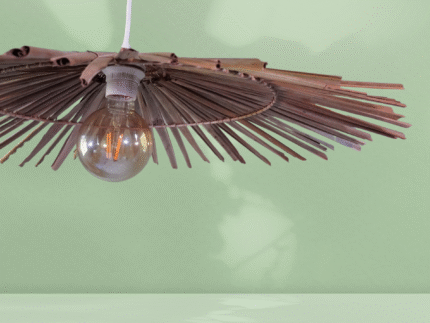 Suspension Luminaire Fibres Naturelles – Modèle "Parasol Coco" | Opalme | La Réunion m zoom