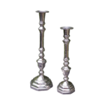 Bougeoir argenté en métal