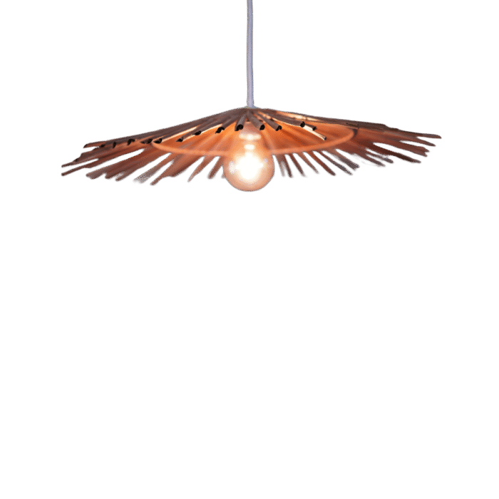 Suspension Luminaire Fibres Naturelles – Modèle "Parasol Coco" | Opalme | La Réunion m zoom s