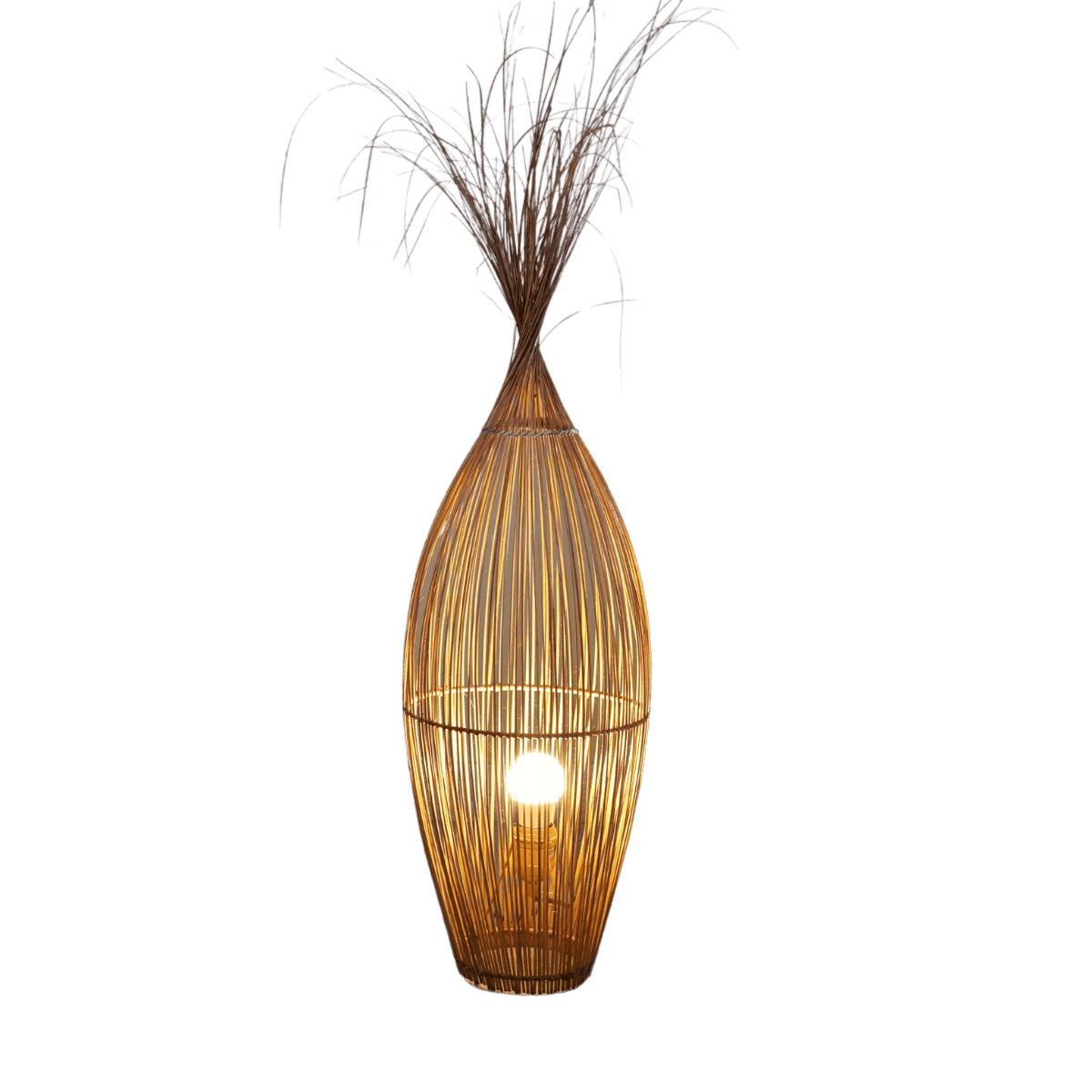 Lampe à Poser Arche Latanier – Modèle en Fibres Naturelles Opalme La Réunion