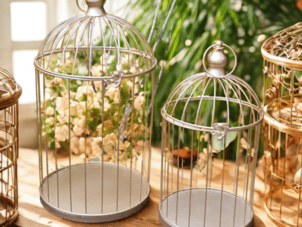 Location Cage décorative dorée – Déco vintage mariage | La Réunion – Image 2
