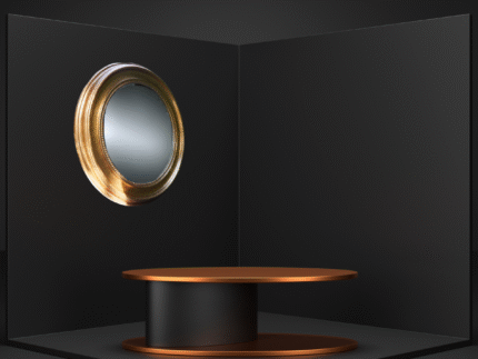Location Miroir doré moulure rond – Décor mariage pro | La Réunion – Image 4