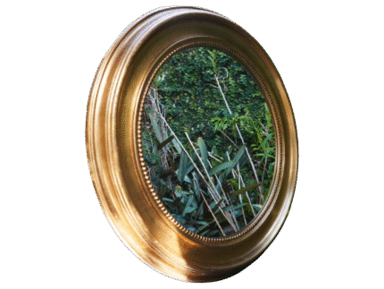 Location Miroir doré moulure rond – Décor mariage pro La Réunion