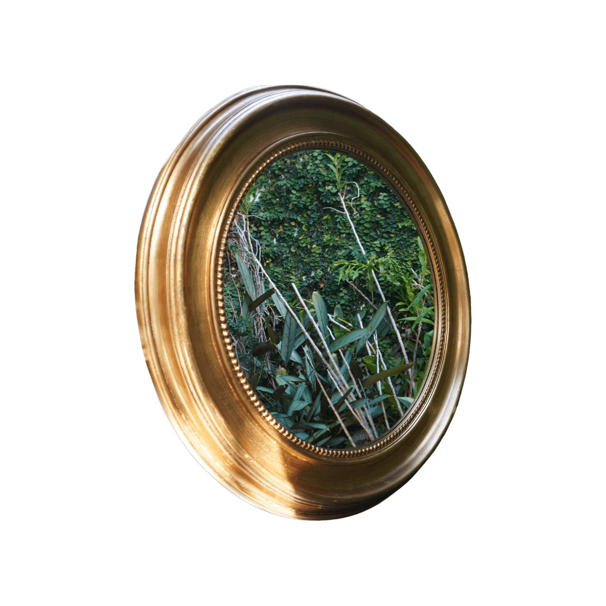 Location Miroir doré moulure rond – Décor mariage pro La Réunion