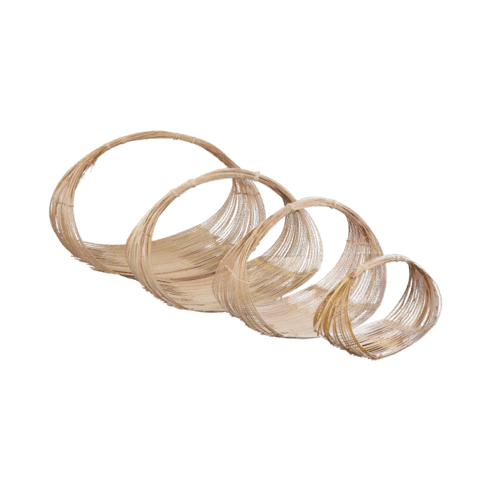 Panier 'Corbeille Elipse' en fibres naturelles, modèle Opalme, fabriqué à La Réunion. Design simple et naturel, idéal pour une déco minimaliste et pratique.