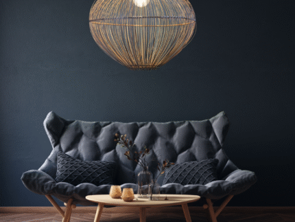 Suspension Luminaire "Montgolfière" – Modèle en Fibres Naturelles | Opalme | La Réunion mise en scène