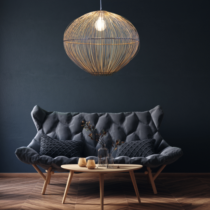 Suspension Luminaire "Montgolfière" – Modèle en Fibres Naturelles | Opalme | La Réunion mise en scène