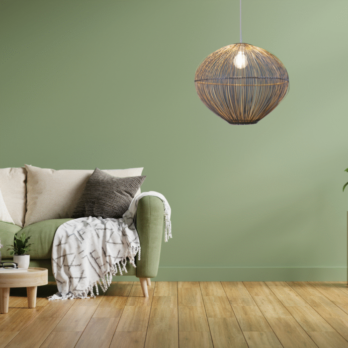 Suspension Luminaire "Montgolfière" – Modèle en Fibres Naturelles | Opalme | La Réunion mise en scène 1