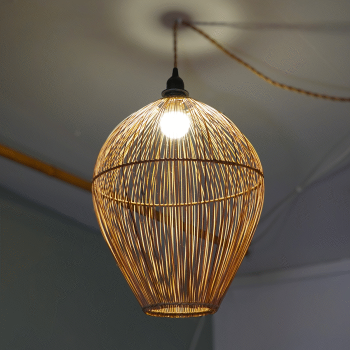 Suspension Luminaire "Lanterne Japonaise" – Modèle en Fibres Naturelles | Opalme | La Réunion 2
