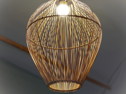 Suspension Luminaire "Lanterne Japonaise" – Modèle en Fibres Naturelles | Opalme | La Réunion 3