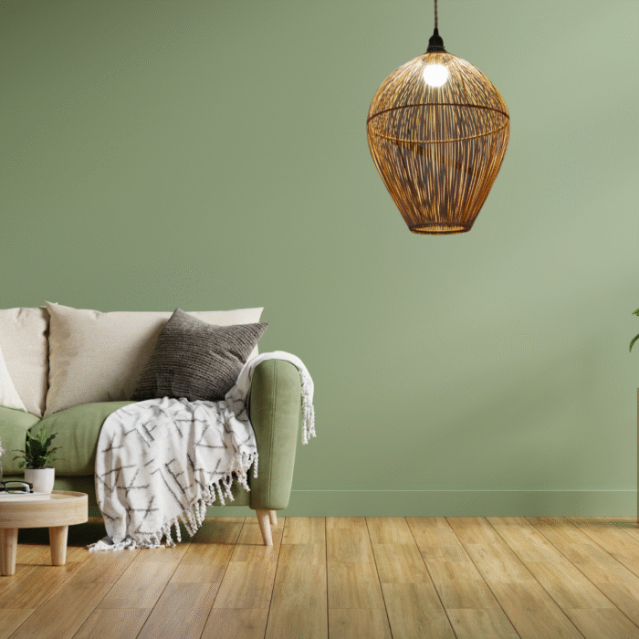 Suspension Luminaire "Lanterne Japonaise" – Modèle en Fibres Naturelles | Opalme | La Réunion1