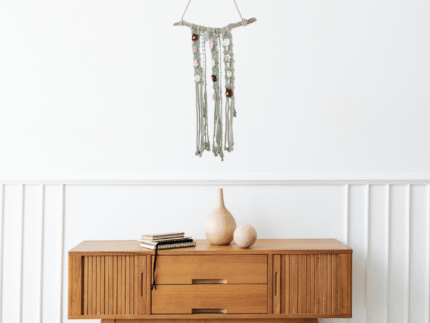 Suspension macramé « Bouton Parme » – Déco Nature | La Réunion 3