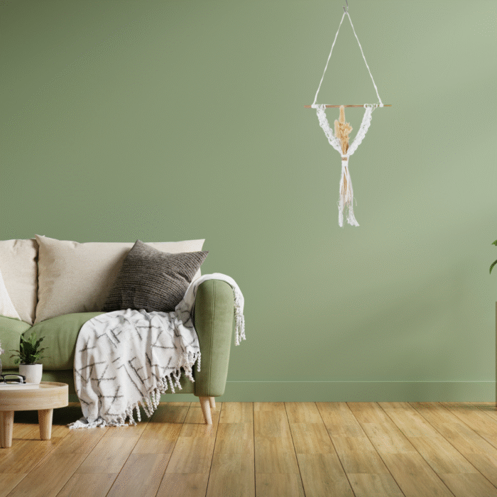 Suspension macramé Soliflore – Décoration Murale Unique | La Réunion zoom mise en scène
