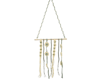 Suspension macramé "Bouton d'Or" - Décoration Murale Unique | La Réunion