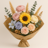Bouquet de 9 Fleurs Personnalisé – Création Artisanale Haut de Gamme