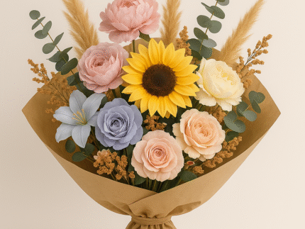 Bouquet de 9 Fleurs Personnalisé – Création Artisanale Haut de Gamme