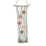 Suspension macramé artisanale vert bois flotté – décoration murale La Réunion