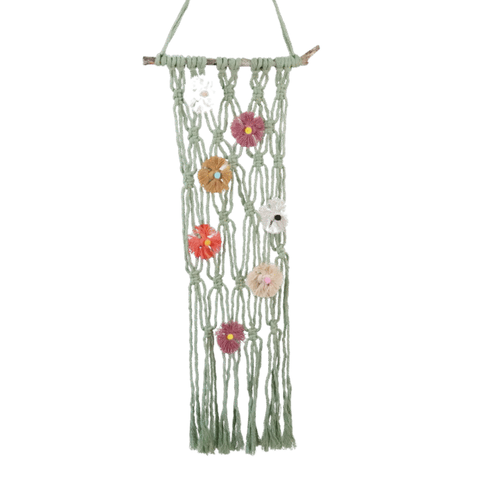 Suspension macramé artisanale vert bois flotté – décoration murale La Réunion Suspension macramé artisanale vert bois flotté – décoration murale La Réunion