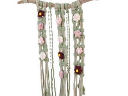 Suspension macramé "Bouton Parme" - Déco Nature | La Réunion – Image 5