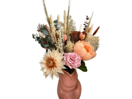 Bouquet Personnalisé 3 Fleurs en Papier Crépon & Fleurs Séchées – Murmure des Pétales | La Réunion – Image 2