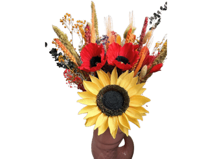 Bouquet Personnalisé 3 Fleurs en Papier Crépon & Fleurs Séchées – Murmure des Pétales | La Réunion – Image 7