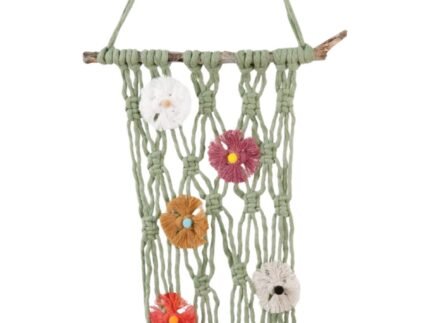 Suspension macramé "Prairie Fleurie" - Décoration Murale | La Réunion – Image 5