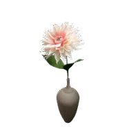 Fleur de Dahlia en papier crépon durable et fleurs séchées locales, création artisanale Murmure des Pétales, fabriqué à La Réunion. Design élégant et durable, idéal pour une décoration florale écoresponsable
