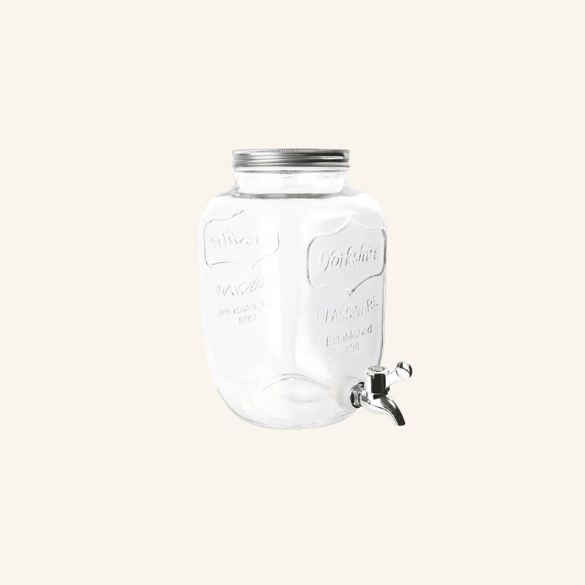 distributeur de boisson en verre 4 litres à louer pour mariage ou brunch