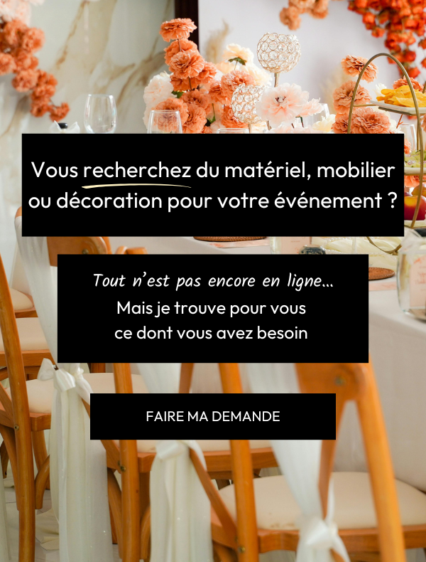 Vous recherchez du matériel, mobilier ou décoration pour votre événement à la réunion ?