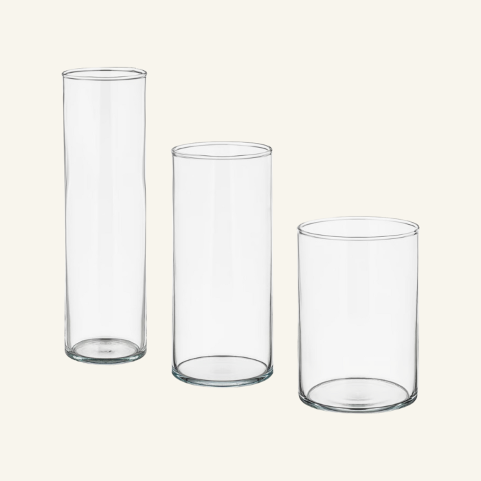 lot de 10 vases cylindriques location pour décoration d’événement