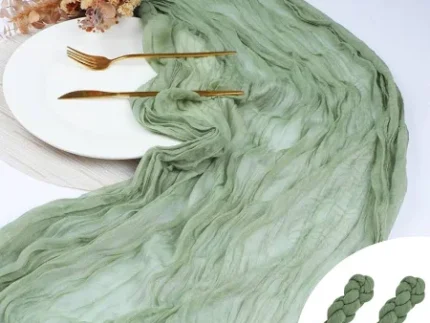 Chemin de table vert sauge location – Décoration Élégante pour Événements