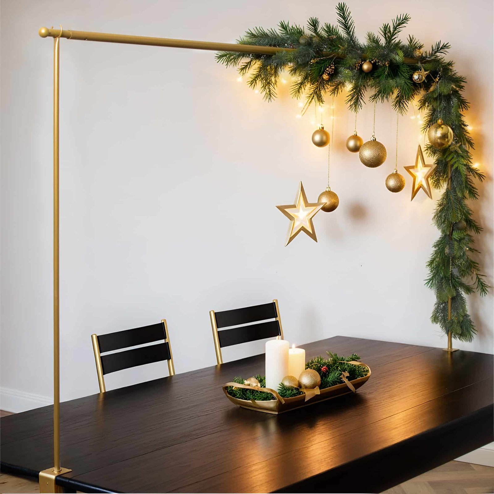 Barre décorative extensible de table dorée – Location événementielle à La Réunion