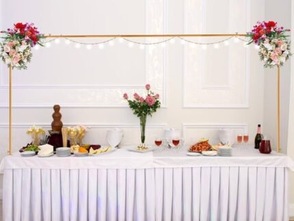 Barre décorative extensible de table dorée – Location événementielle à La Réunion – Image 4